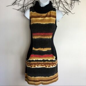 Southwestern sleeveless turtleneck sweater dress